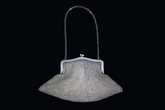 1920s Sterling Silver Metal Mesh Evening Bag | 19… - image 4