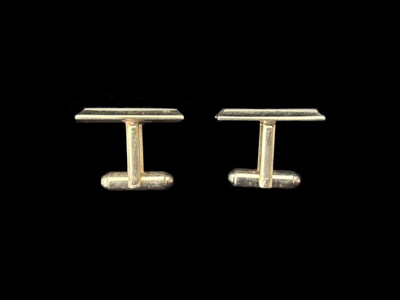 1960s Rectangular Two Tone Cuff Links | 60s Vinta… - image 6
