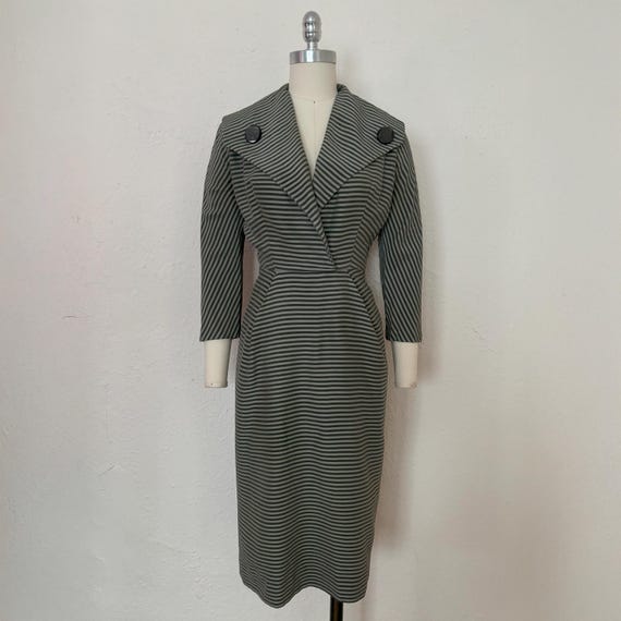 grey wiggle dress Vintage 1960s Dress, XXS to XS | Hourglass Heather Grey Wiggle Dress
