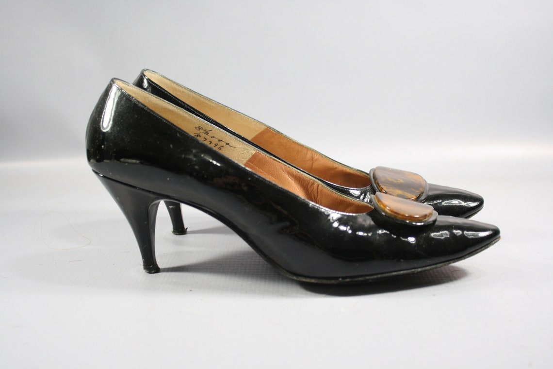 1960s Black Patent Heels by Palter De Liso Size 7 to 8 60s - Etsy Canada