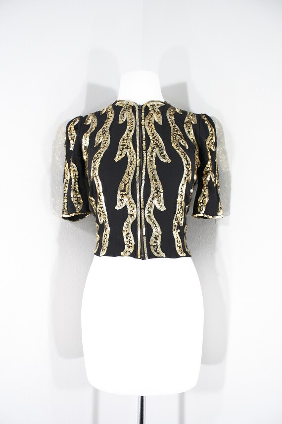 black gold sequin top