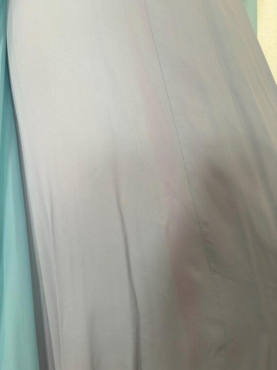 1960s French Pale Blue Hand Beaded & Sequin on Net Dress