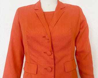 s*d様 60’s British vintage linen jacket 1960s Orange Linen Jacket and Shell, Medium to Large | 60s