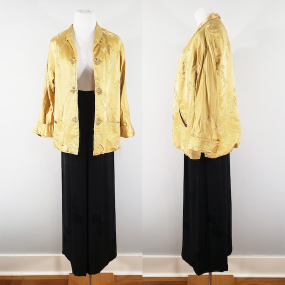 1940s Silk and Rayon Lounging Pajamas by Pauline L