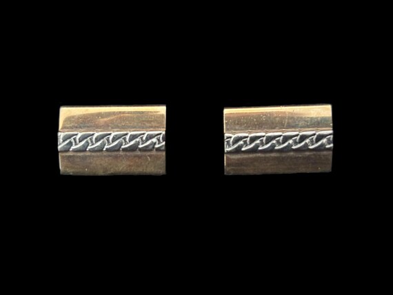 1940s Rectangular Two Tone Rectangular Cuff Links… - image 2
