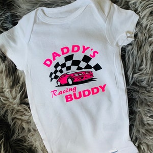 Daddy's Racing Buddy Baby Onesie image 6