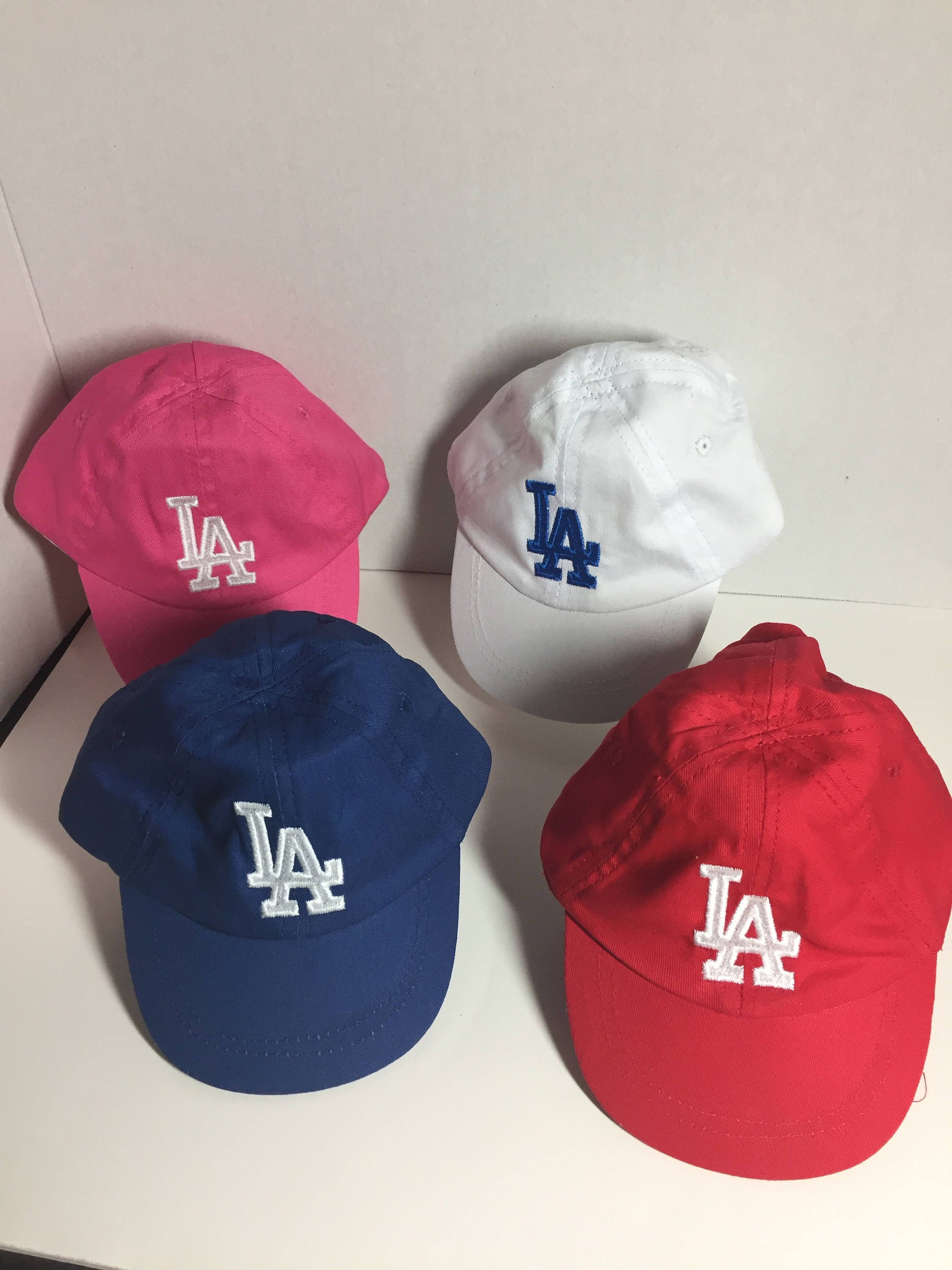 Deux Par Deux Baby Unisex Baseball Caps - Navy Blue, Turquoise & Orange Gradient Print