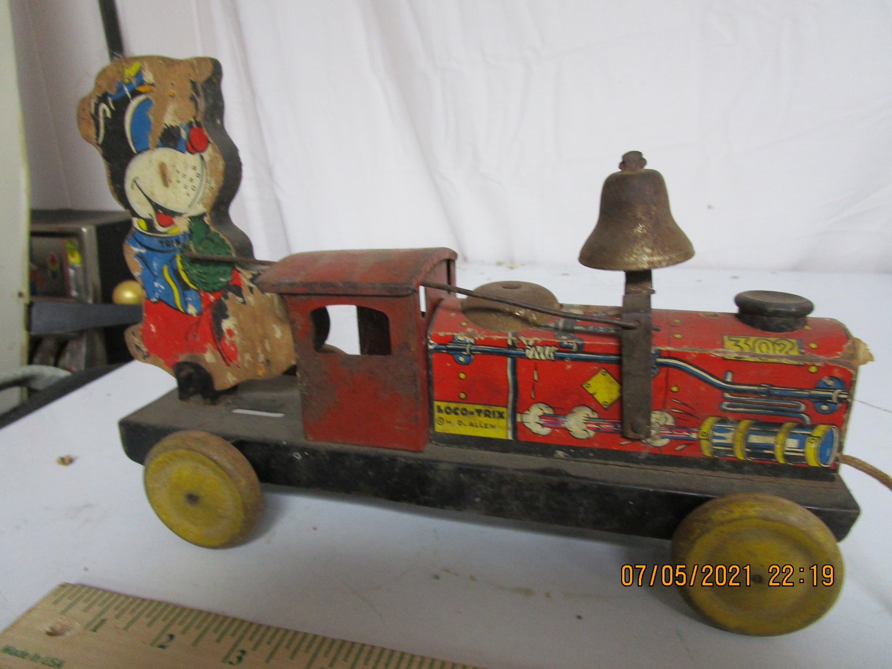 Antique 1936 Pull Toy by Gong Bell Etsy