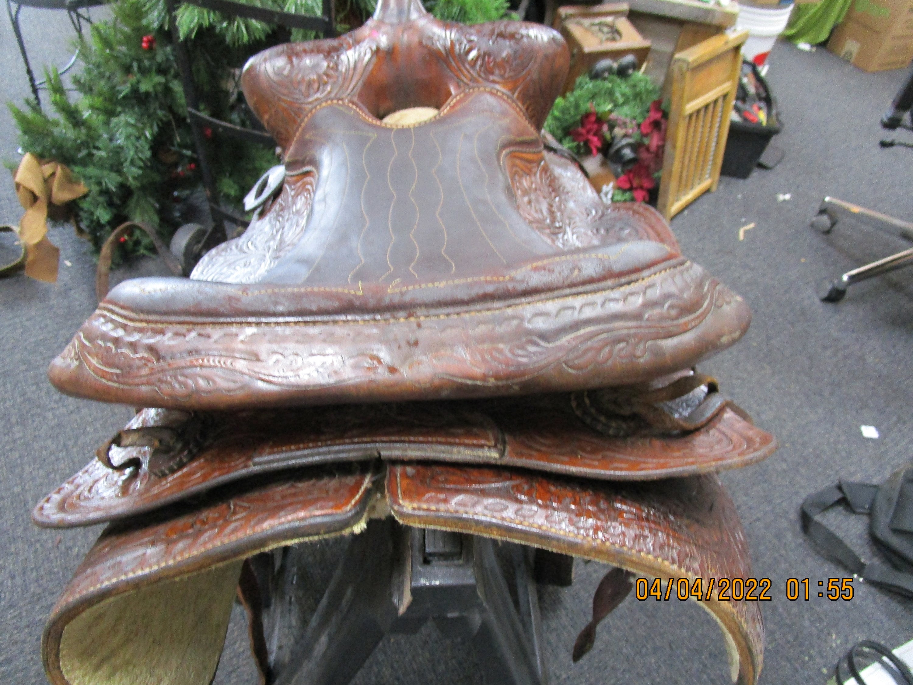 Vintage Bona Allen Hand Tooled Western Saddle Etsy