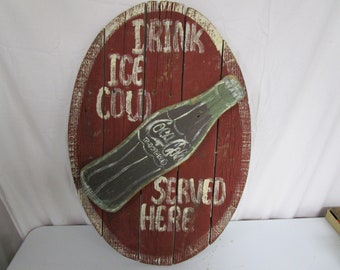 Vintage Hand Painted Coca-Cola Sign