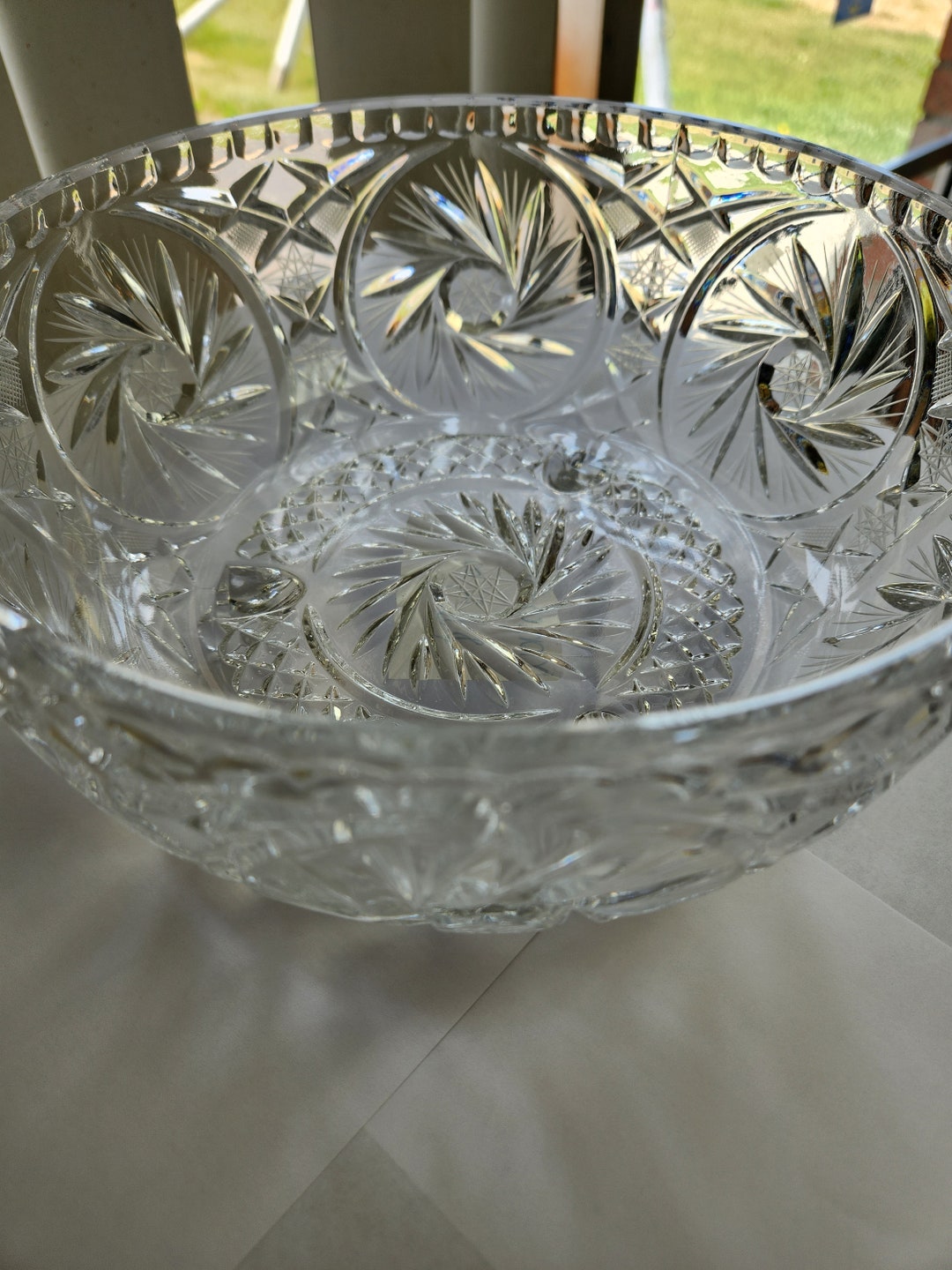 Vintage Crystal Clear Industries Germany Monica Pinwheel Pattern