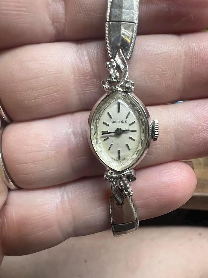 Vintage Benrus Womens Watch 10K RGP Bezel Enamel 1/20-10k-gf stretch band Vintage Benrus Womens Watch 10K RGP Bezel Enamel 1/20-10k-gf  main image 2