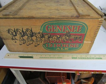 Antique Advertising Genesee 12 Horse Ale Wood Crate