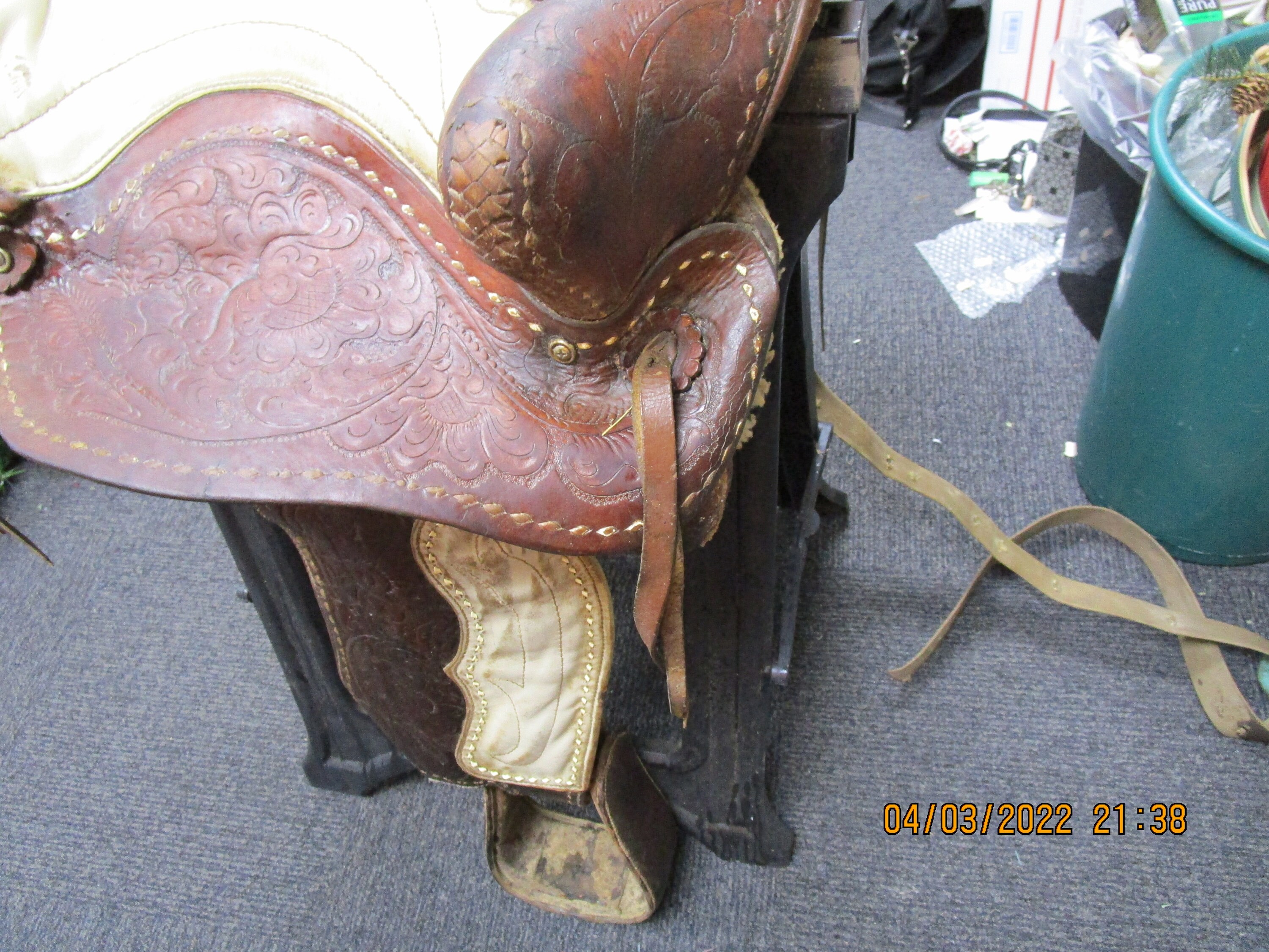 Vintage Bona Allen Hand Tooled Western Saddle Etsy