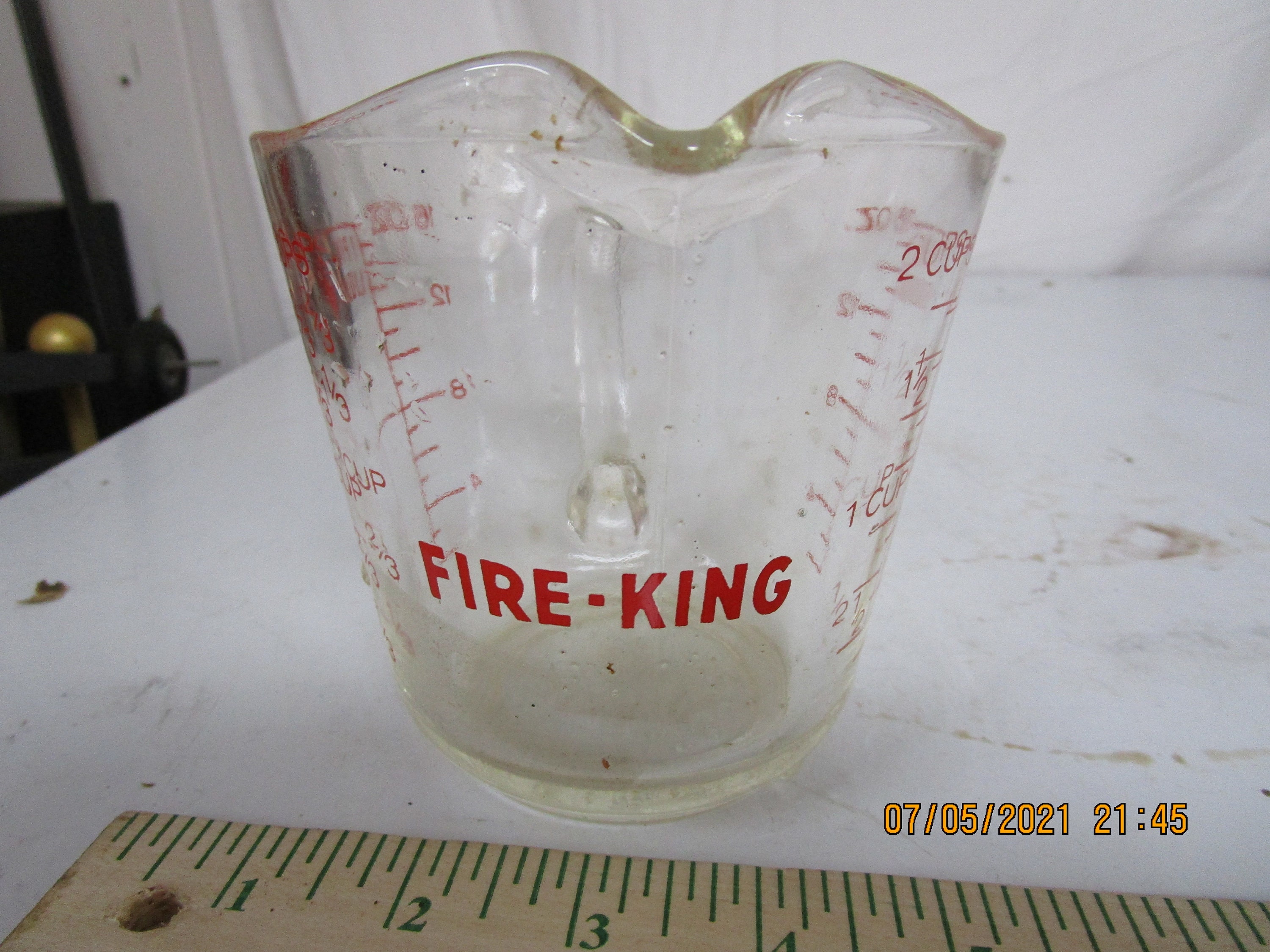 Vintage, Anchor Hocking Fire King, Measuring Cup, Red Logo, Graduated in  Milliliters and Ounces, Made in USA 