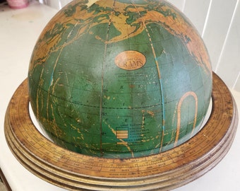 Cram's Vintage 12" Physical - Political Terrestrial World Globe with 16" Metal Stand