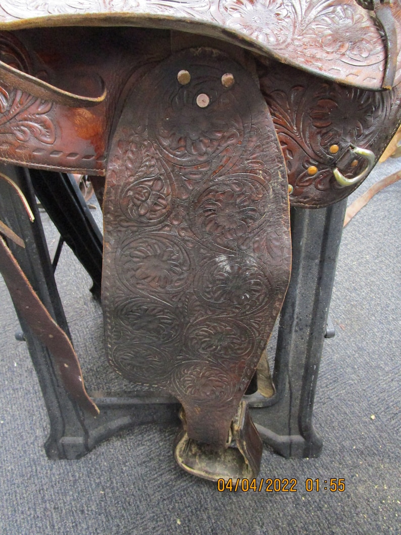 Vintage Bona Allen Hand Tooled Western Saddle Etsy