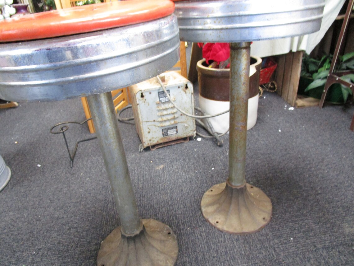 Antique Ice Cream Parlor Stools pair Etsy
