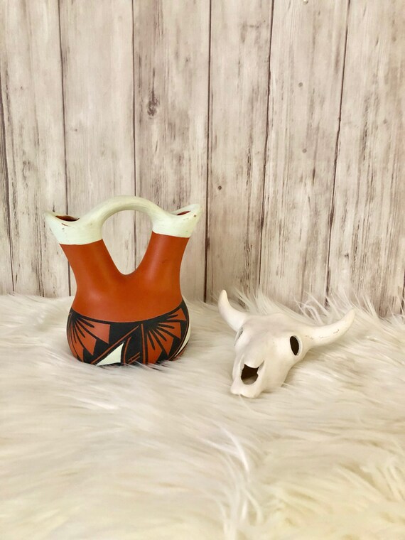Navajo Wedding Vase Hand Painted Native American Bud Vase Etsy