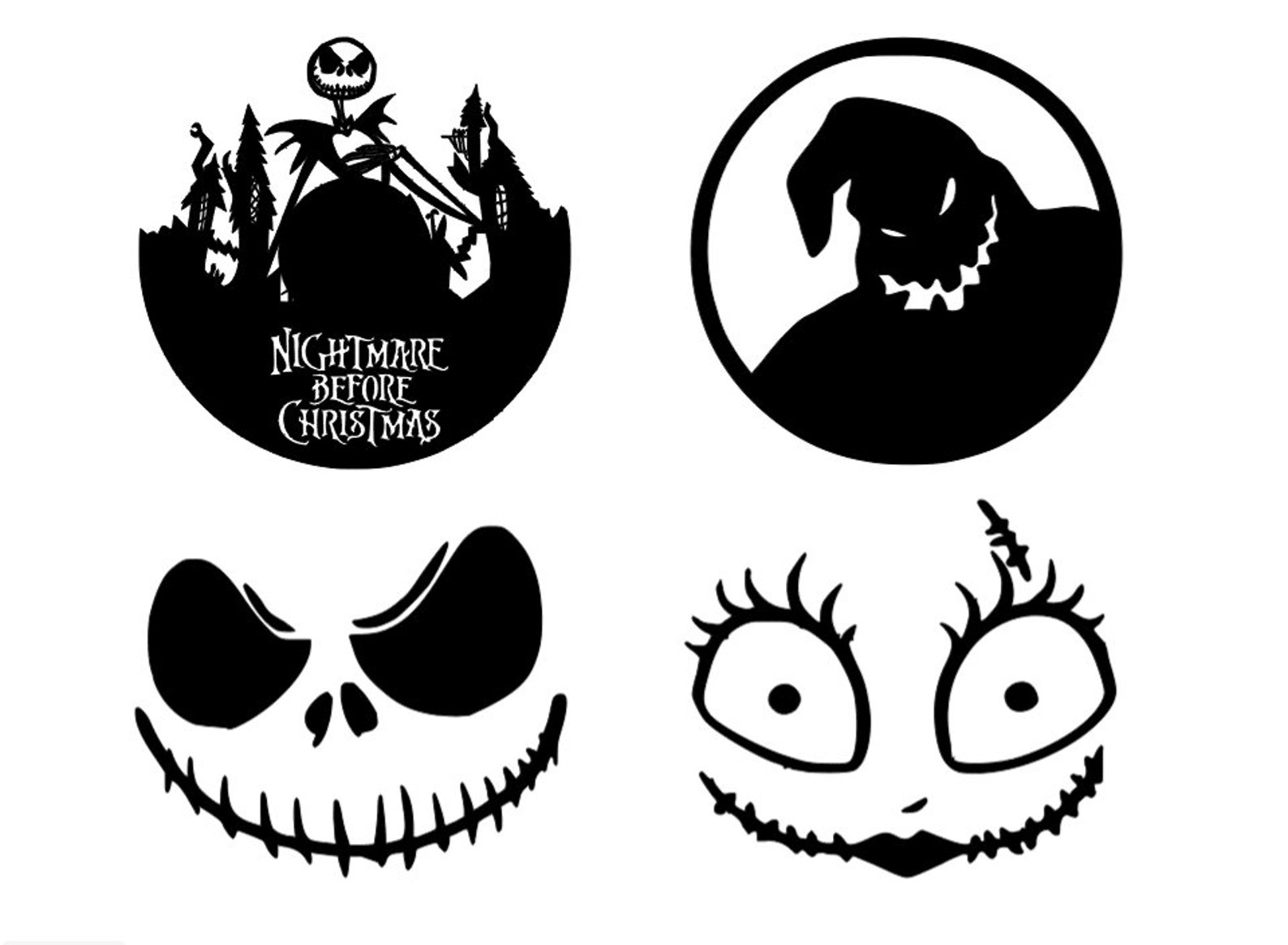 set-of-4-nightmare-before-christmas-ornaments-custom-made-etsy