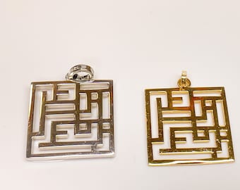 18k Gold pendant Zan Zendegi Azadi square