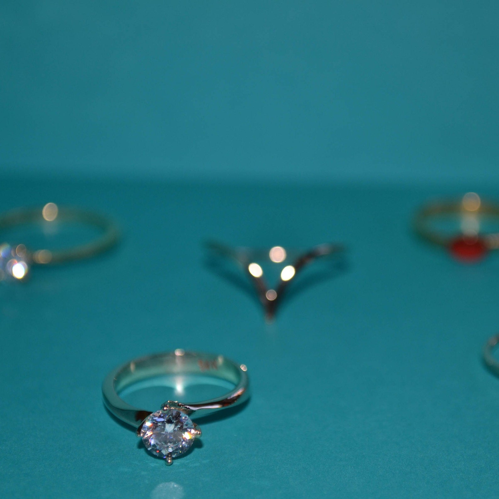 14K Gold Ring White Gold Round Brilliant Cut Floating Etsy