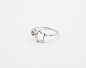 HEART & STARS RING,Desing 14k Gold Rings,Women Rings,Elegance Rings,Love Ring,simple Ring