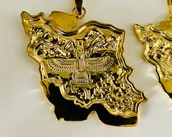 18k Gold  map with Farvahar