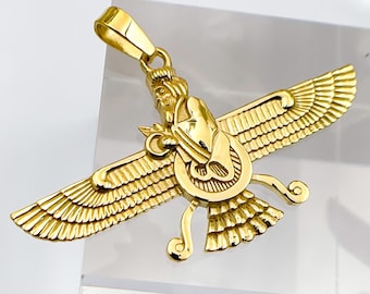 18k Gold Farvahar 4 size pendants and Earrings