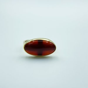 18k & 14k Gold Ring with carnelian agate