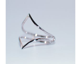 18k Gold Double Chevron Cover Guard Rings