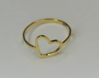 18k Heart Ring, Minimalist, Gold ring, Bridal Gift, Anniversary Gift, Valentine's Day Gift