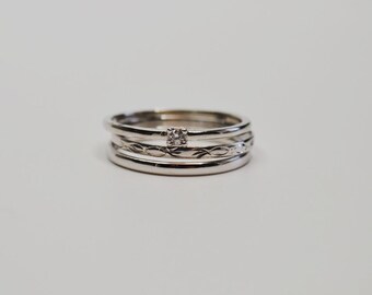 14k White Gold Stacking Rings