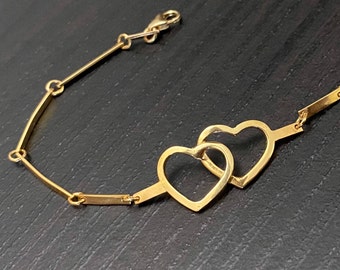 18k Gold Heart Bracelet