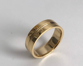 18k Gold Ring UniSex Wedding Band