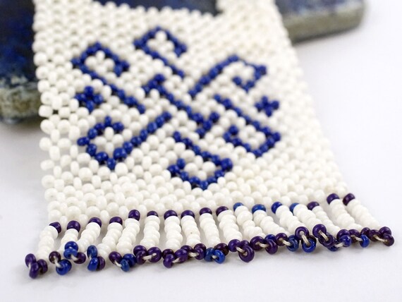 Vintage Native American Seed Beaded Necklace View 2