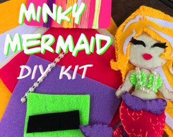 DIY Felt Mermaid Pattern Kit - DIY Plush Toy  - DIY Toy Pattern - plush toy pattern - toy pattern - diy kit - Christmas Gift - Birthday Gift