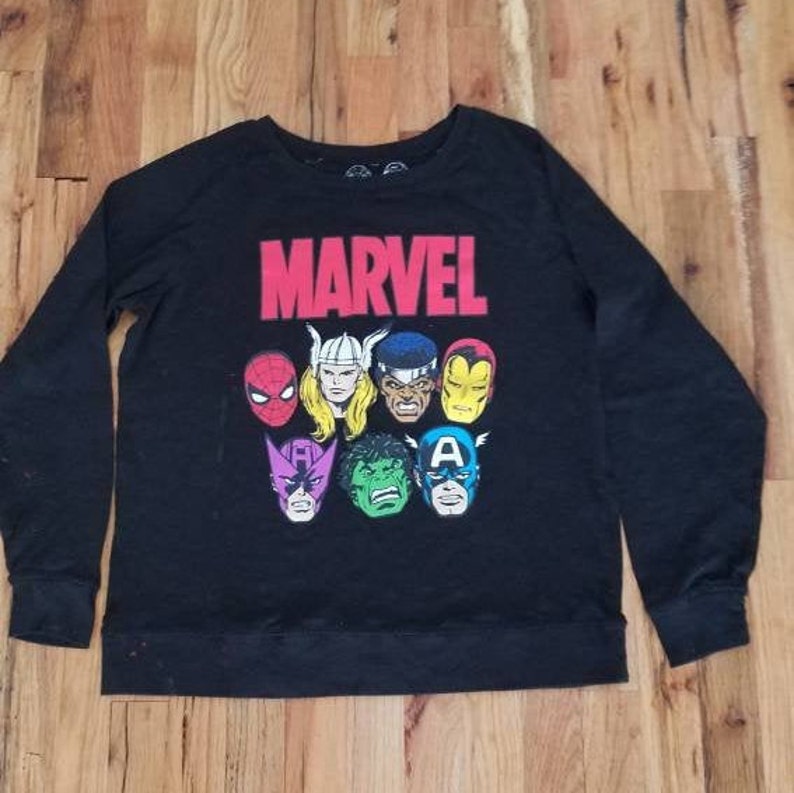 Hulk Luke Cage vintage sweatshirt Marvel super hero sweatshirt vintage Captain America Spiderman
