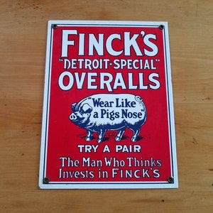 Finck's Overalls Sign - Etsy