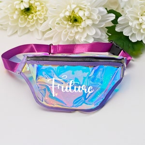 Holographic Belt Bag ，Fanny Pack ，Personalized Belt Bags ，Matching Fanny Packs ， Bridesmaids Belt Bags ，Custom Waist bags，Bridesmaid Gifts