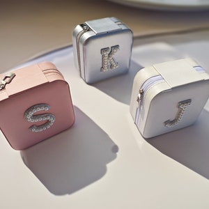 Pearl Initia Box, Monogram Sieraden Doos, Gepersonaliseerde Sieraden Doos, Aangepaste sieraden doos, Bruidsmeisje cadeau
