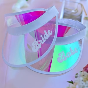 Personalized Party Visors,Transparent Holographic Visor, Custom Name Visors, Bridesmaid Gifts,  Beach and Pool Visors