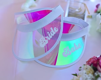 Personalized Party Visors,Transparent Holographic Visor, Custom Name Visors, Bridesmaid Gifts,  Beach and Pool Visors