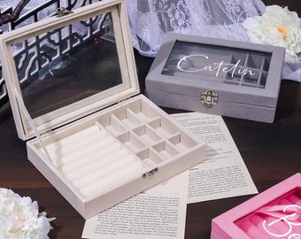 Jewellery Box for Women, Jewellery Organizer,  Jewelry Travel Case,Bridal Party Gift,Bridesmaid Proposal,Gifts for Her Birthday