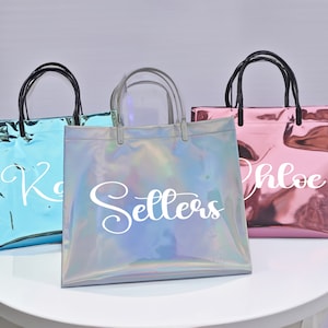 Personalisierte Clutch mit Namen ， Personalisierte Tragetaschen für Frauen, Trauzeugin-Einkaufstasche, Brautjungfergeschenke, Hochzeitsgeschenk, Frauengeschenk