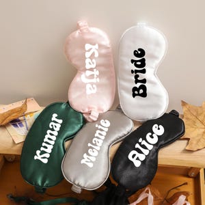 3set Personalized Sleep Eye Mask set ,Women Satin Sleep Eye Mask,Bachelorette Party Gift, Custom Satin Eye Mask, Personalized Wedding Favor