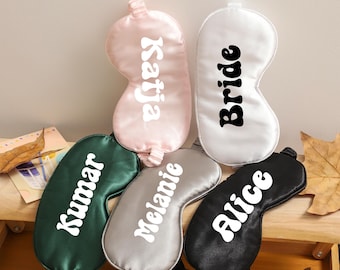 3set Personalized Sleep Eye Mask set ,Women Satin Sleep Eye Mask,Bachelorette Party Gift, Custom Satin Eye Mask, Personalized Wedding Favor