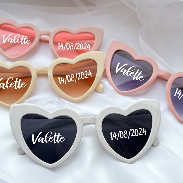 Wedding Sunglasses Personalised Love Heart Sunglasses White Wedding Personalised SunglassesWedding Video Wedding Date Initials Wedding Gift