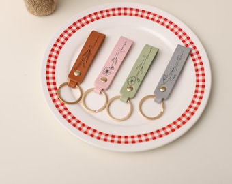 Custom Leather Key chain,Laser Engraved Leather,Personalized Leather Keychain,GRADUATION GIFTS