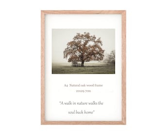 Natural Oak wood photo frame A6 A5 with easel A4 A3 A2  wall frame hard wood 8x10"  8.5x11" 11x14"